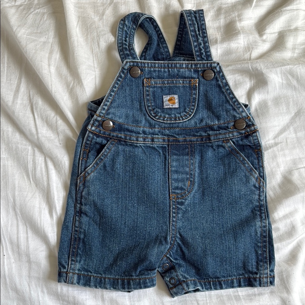Carhartt Blue Denim Overalls Sturdy Workwear